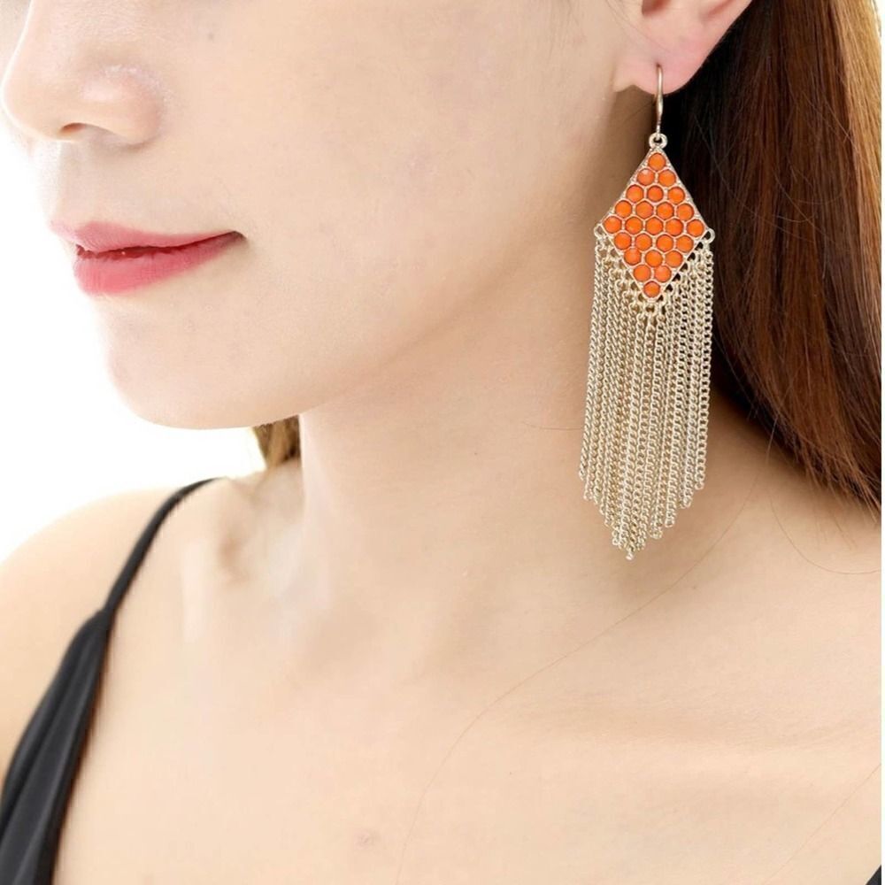 Amrita Singh diamond-shaped coral drop earrings